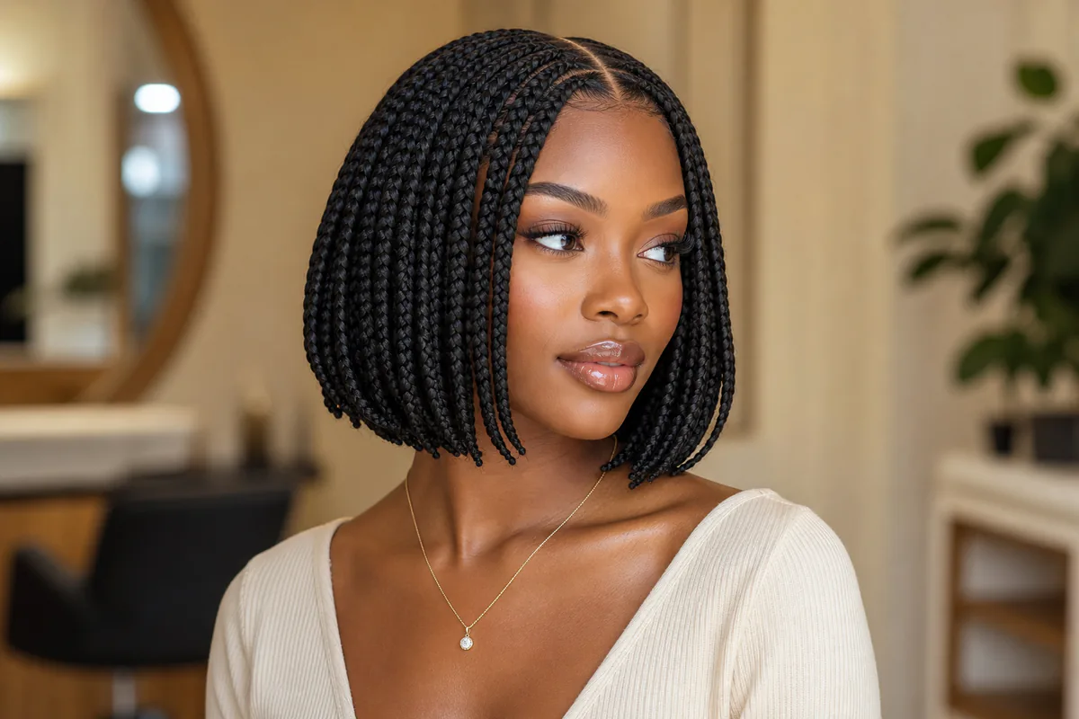 short box braid bob hairstyle