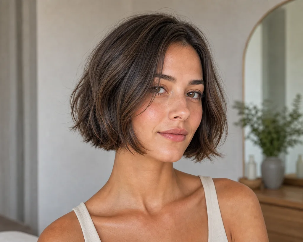 17 Cool Short Haircuts for Women That Are Heatwave Approved This Summer 8 Textured bob haircut with airy layers, an easy cool short haircut for women in summer