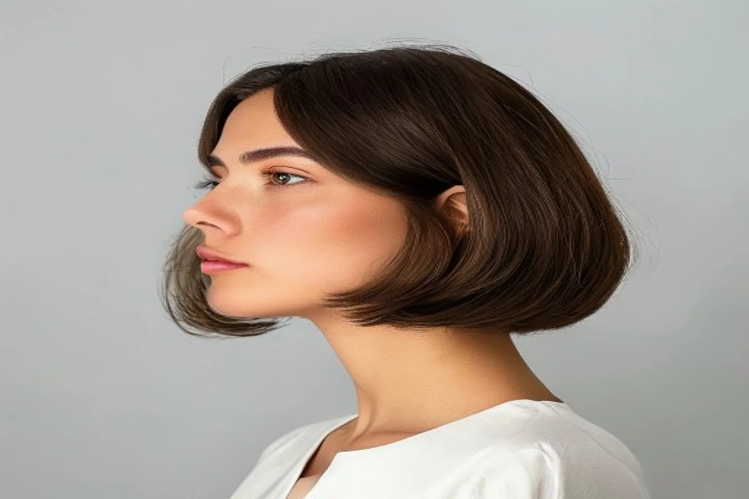 classic A line bob haircut side view