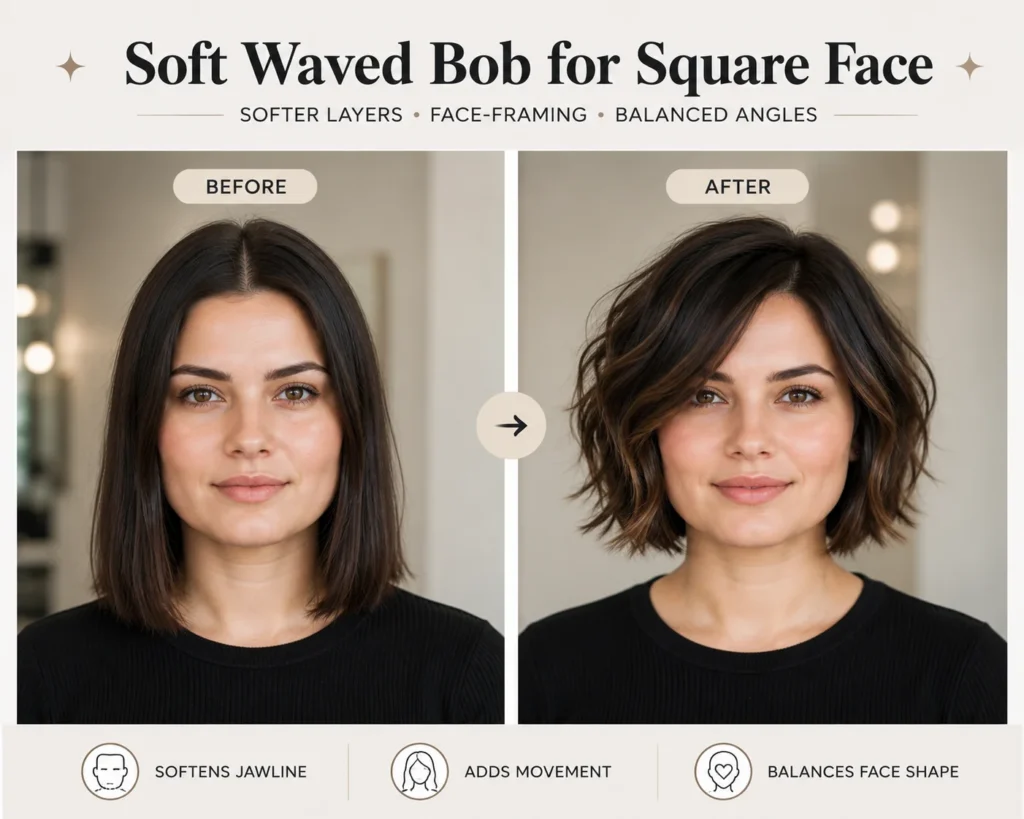 30 Short Haircuts for Women That Are Effortlessly Chic for Every Face Shape 4 short haircuts for square faces soft layered bob with curtain bangs