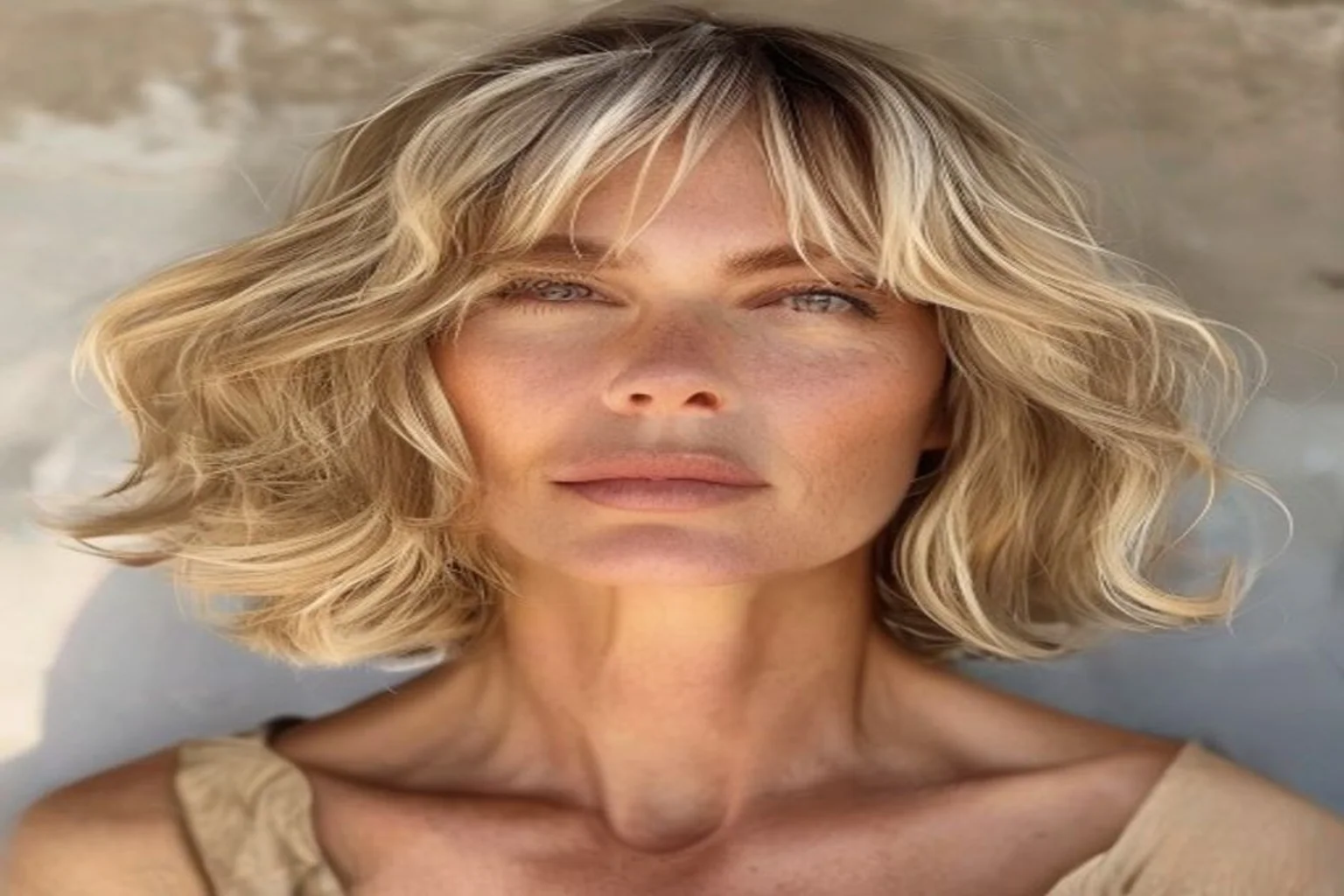 22 Short Haircuts for Women Over 50 That Look Modern 14 wavy bob for women over 50 with natural wave