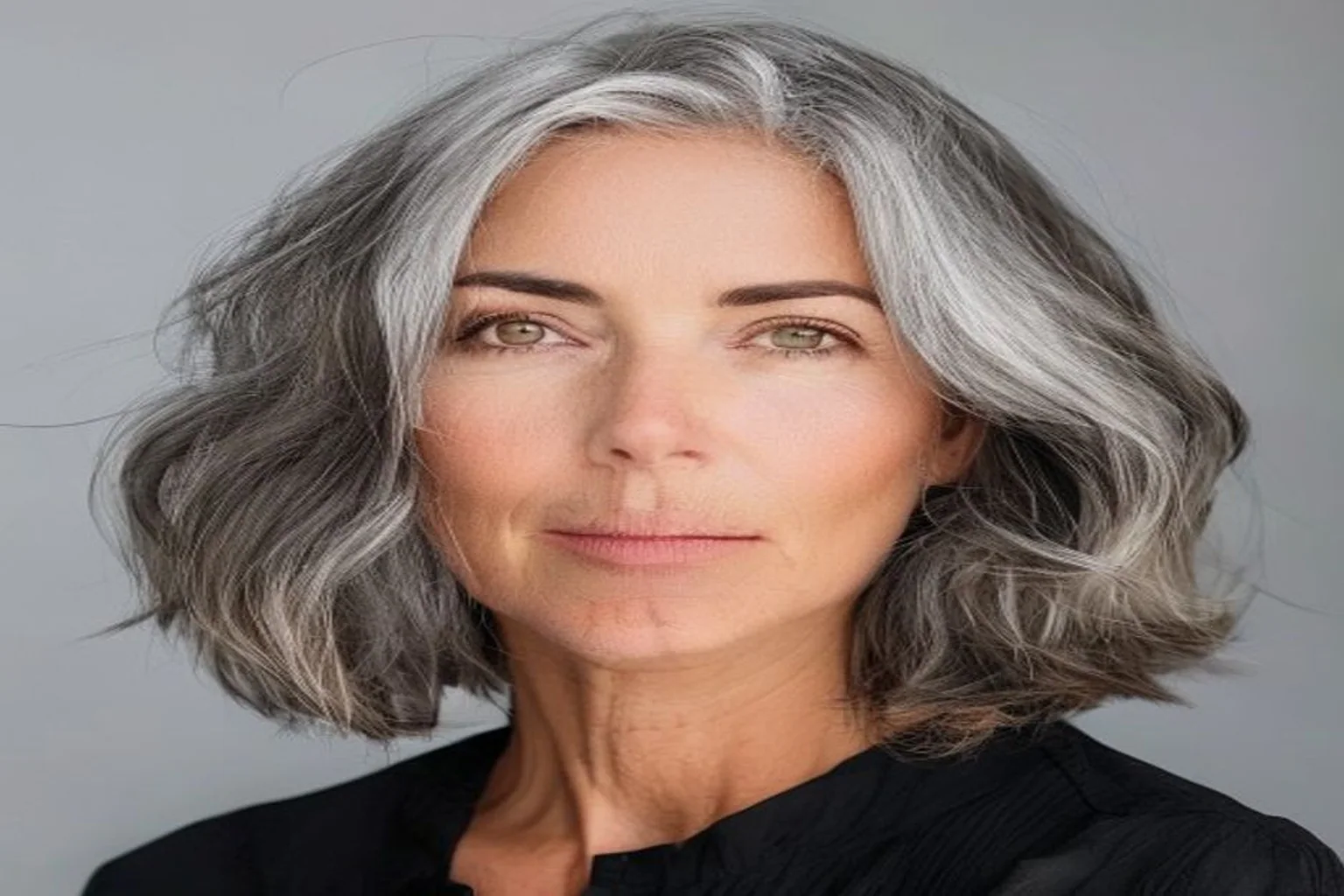 22 Short Haircuts for Women Over 50 That Look Modern 23 grey blended bob for women over 50