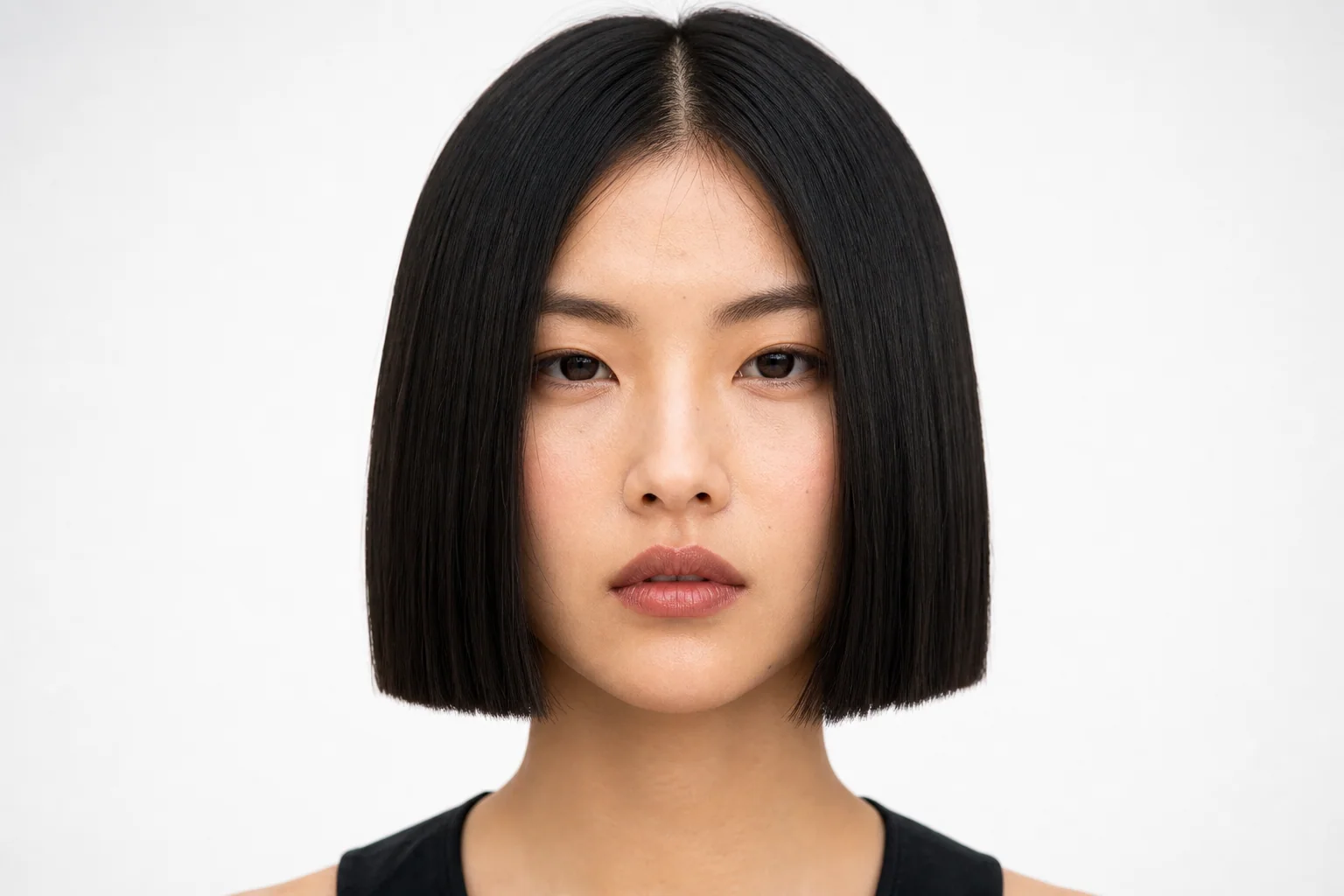 18 Short Hairstyles for Fine Hair That Add Instant Volume 11 blunt bob for fine hair at jaw length with clean sharp line adding density
