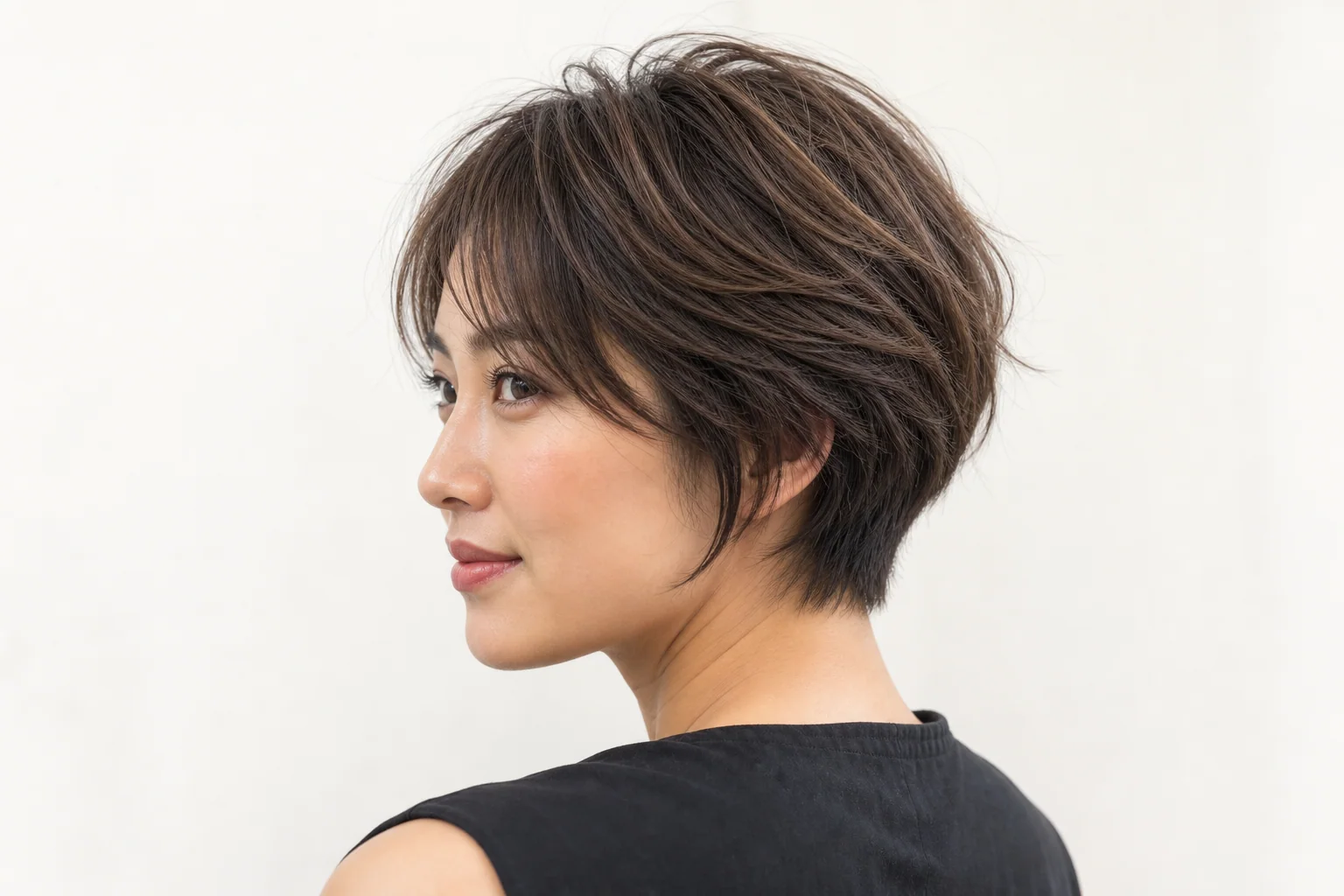 18 Short Hairstyles for Fine Hair That Add Instant Volume 4 layered pixie bob for fine hair showing crown volume and tapered nape