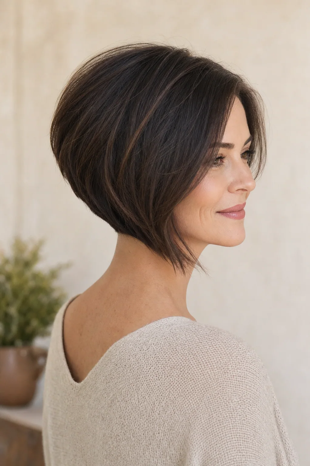 18 Short Hairstyles for Fine Hair That Add Instant Volume 9 inverted bob with swoopy layers for fine thin hair creating a rounded full silhouette