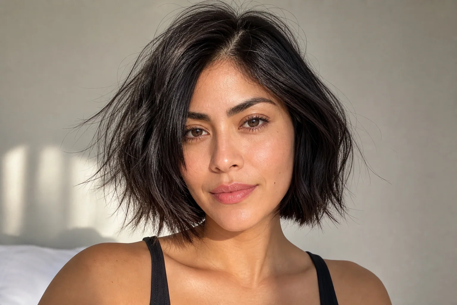 18 Short Hairstyles for Fine Hair That Add Instant Volume 10 textured bob for fine hair with piece-y ends and effortless lived-in volume