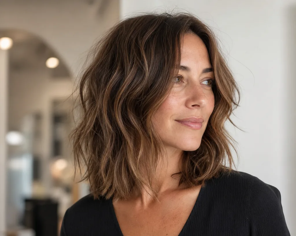12 Short Shaggy Haircuts for Women That Are Trending Right Now 10 shaggy lob haircut for women with loose waves and layered ends