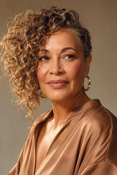 25 Short Curly Haircuts for Women Over 50 That Look Effortlessly Chic 22 asymmetric curly bob for women over 50 — longer one side with diagonal line