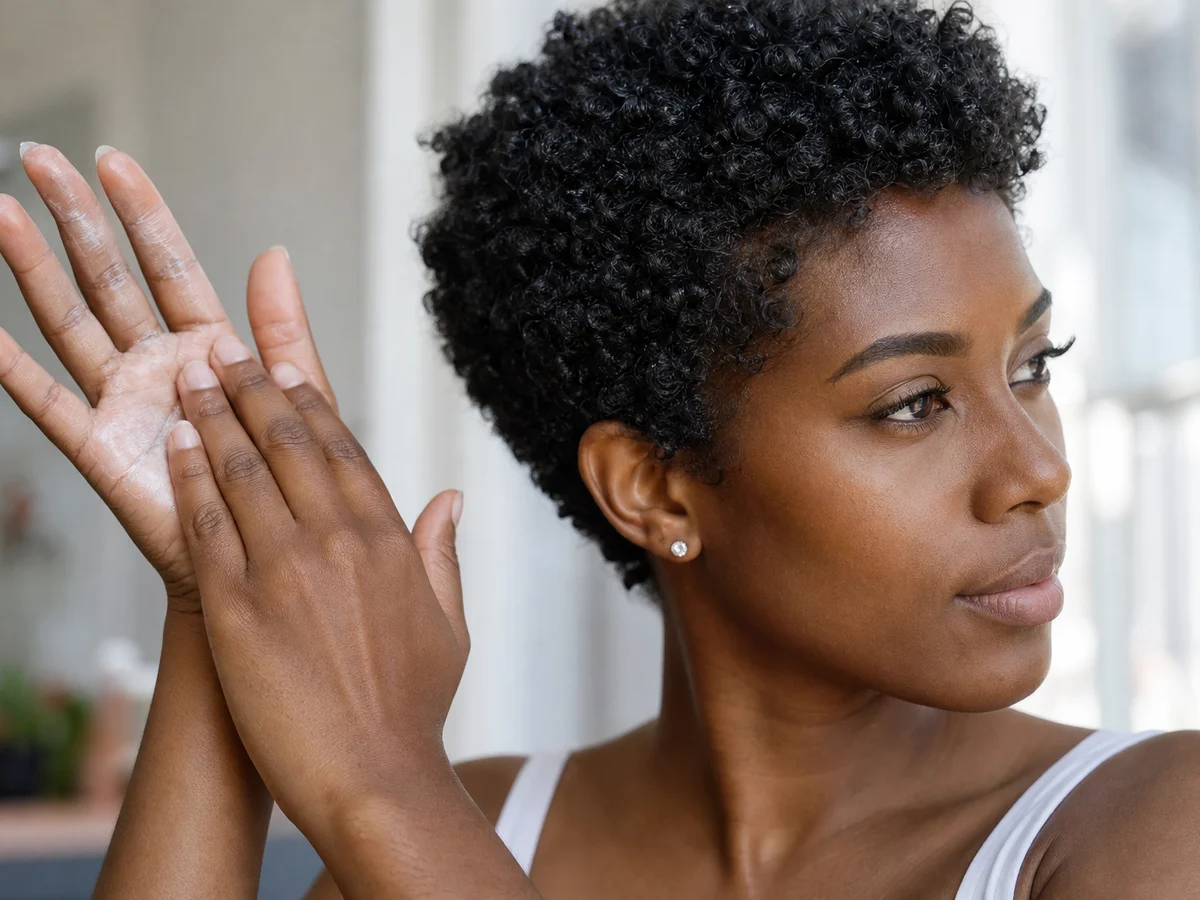 best styling products for short hair — matte texturizing clay worked into a textured pixie crop