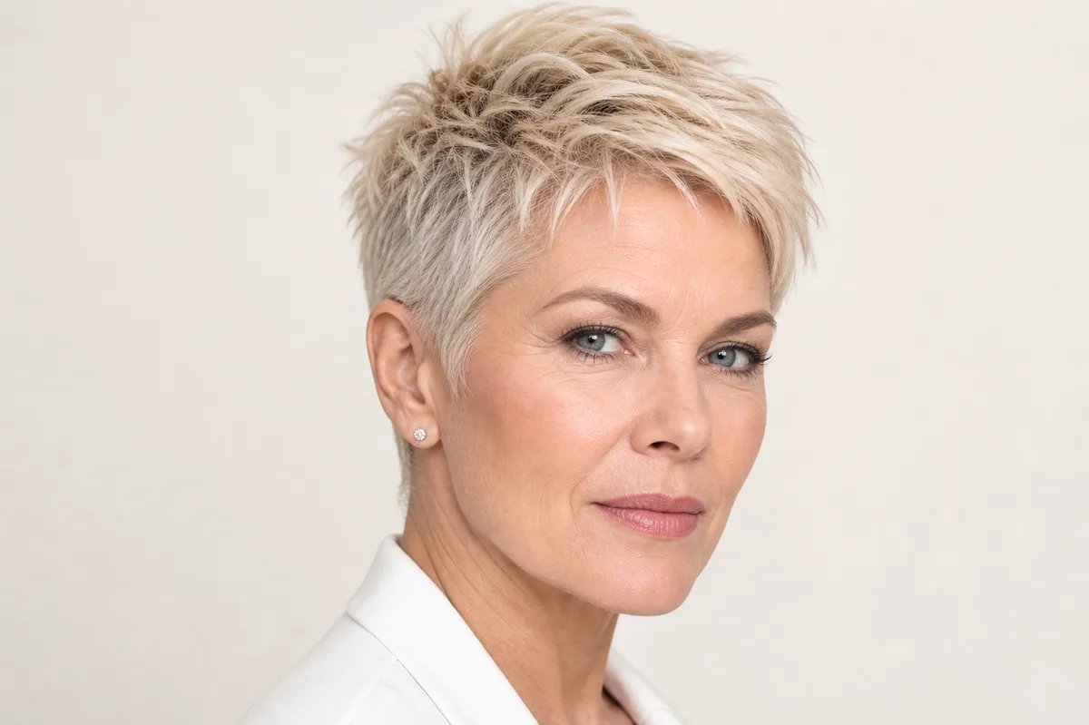 35 Edgy Short Haircuts for Women Ready for a Bold Change 6 Bleached blonde pixie cut — platinum short hairstyle with textured layers