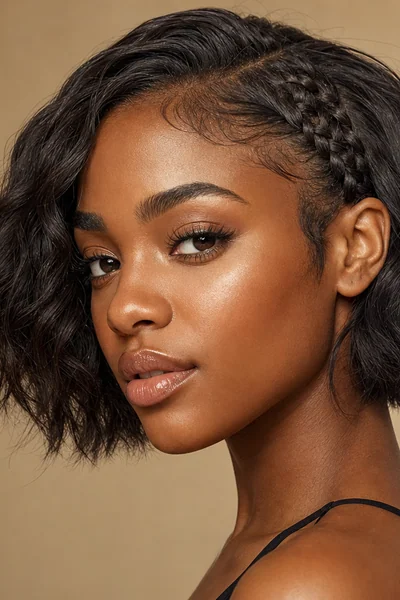 Cute French braid hairstyle for short hair — mini braid along hairline for school