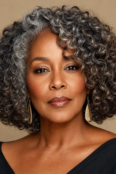 25 Short Curly Haircuts for Women Over 50 That Look Effortlessly Chic 21 curly bob with low-lights for gray blending on women over 50 — color-blending technique