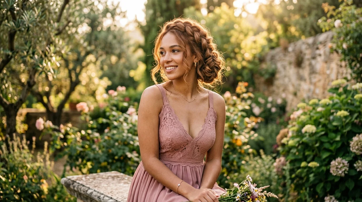 Braided Updo Hairstyles for Prom and Formal Events: 11 Styles That Last All Night 6 Boho braided updo hairstyle for an outdoor formal event with loose texture