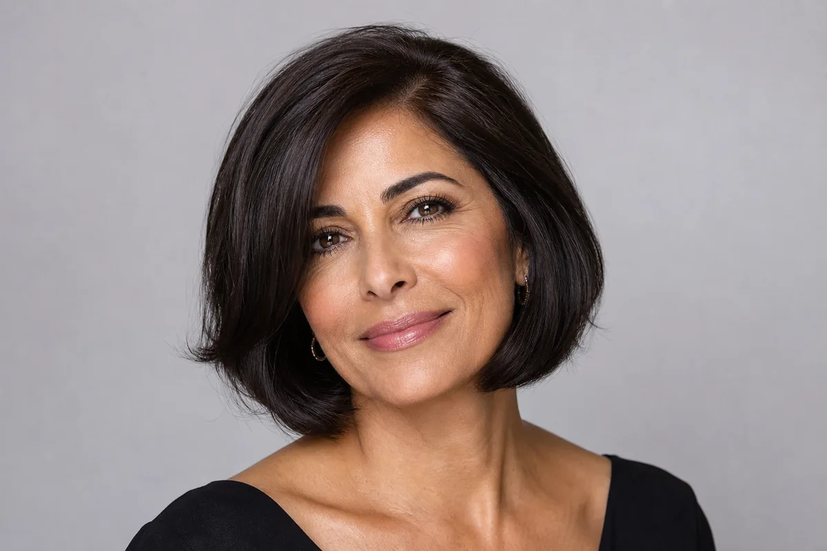 Classic bob with soft layers medium-length haircut for women over 40