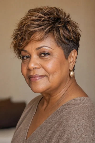25 Flattering Short Haircuts for Women Over 50 Round Faces 17 Cropped bixie haircut — hybrid short style for practical styling and round-faced women over 50