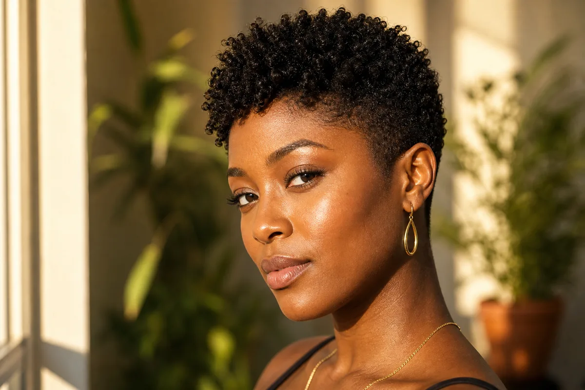 35 Edgy Short Haircuts for Women Ready for a Bold Change 7 Curly textured pixie cut on natural coily hair — short hairstyle for type 4 curls