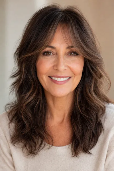 17 Short Haircuts for Women Over 50 With Wavy Hair That Look Effortless 6 face-framing curtain fringe with wavy layers for women over 50