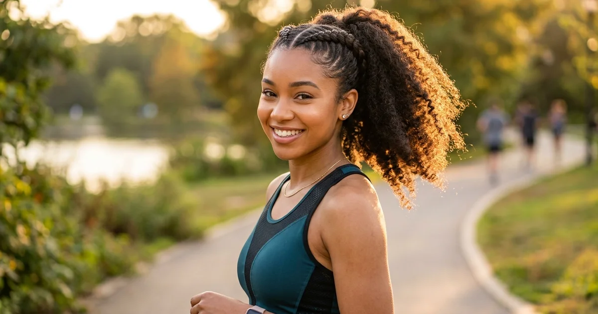12 Braided Ponytail Ideas for Workouts and Everyday Wear 12 Dutch braid pigtails joining into single ponytail on thick hair showing reduced bulk and unified styling at crown
