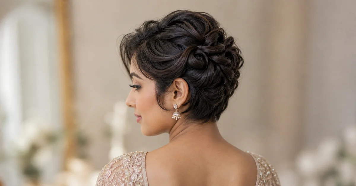 faux bun wedding updo with pinned sections