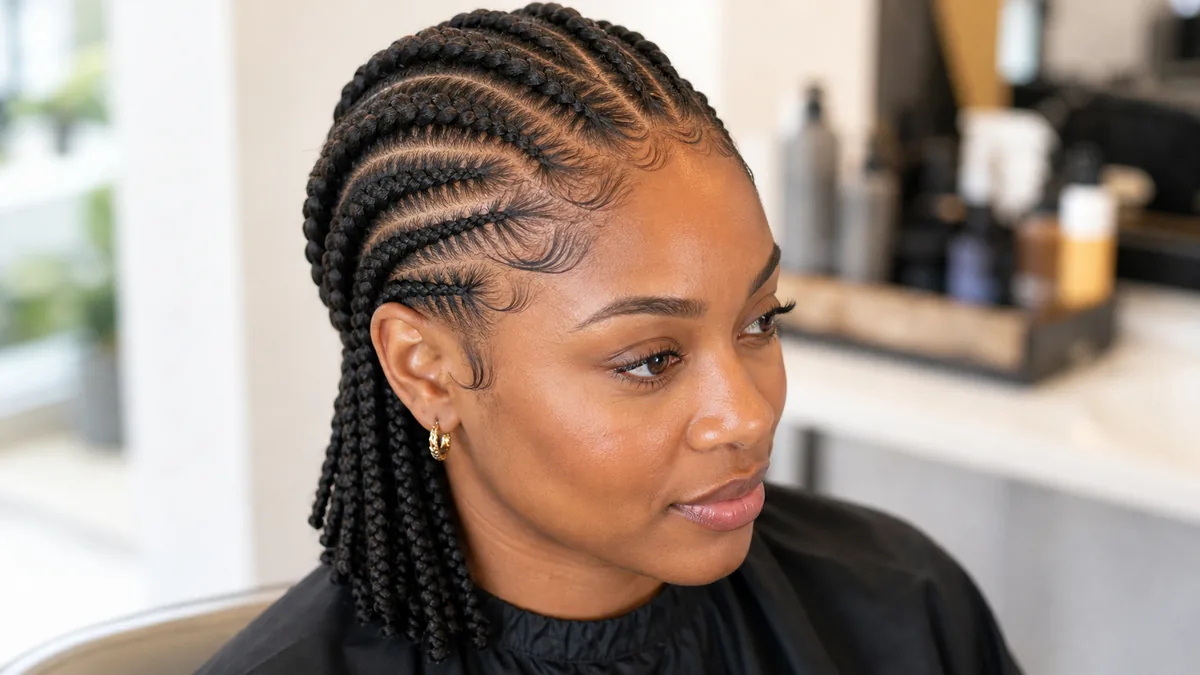 15 Protective Hairstyles for Natural Hair That Promote Growth 10 Feed-in cornrows curving toward the face