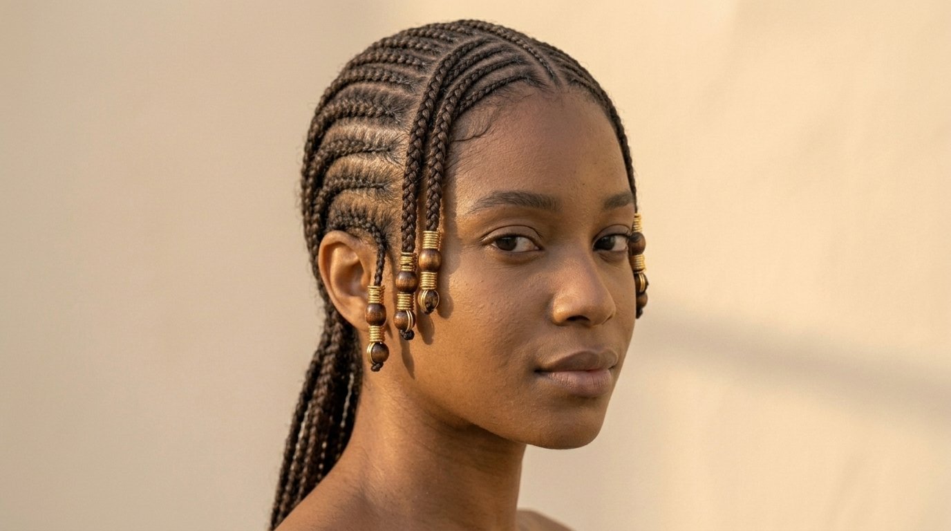 22 Cornrow Hairstyles That Are Protective and Stylish 11 Ghana braids with thick-to-thin tapering creating sculpted silhouette.
