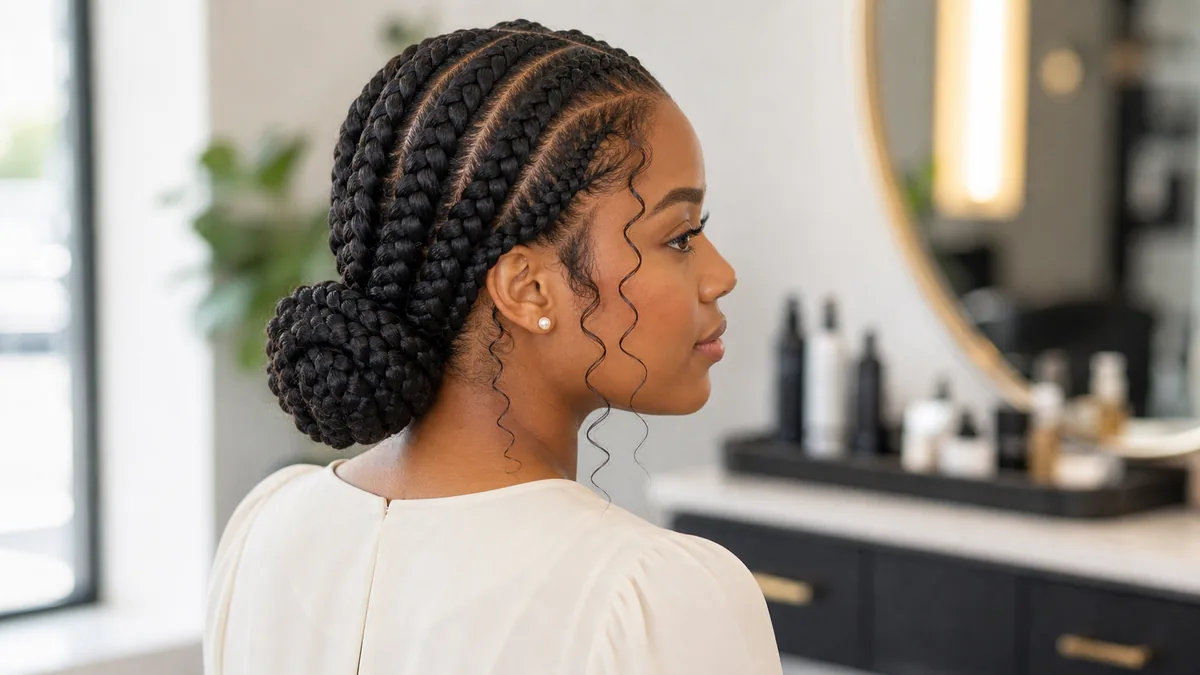 15 Protective Hairstyles for Natural Hair That Promote Growth 14 Thick goddess braids styled into a low bun