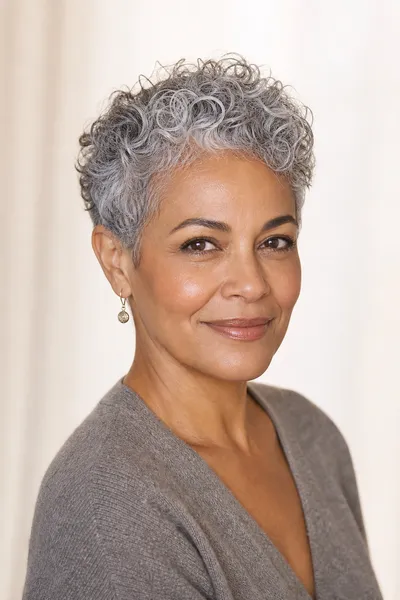17 Short Haircuts for Women Over 50 With Wavy Hair That Look Effortless 11 curly gray pixie cut for women over 50