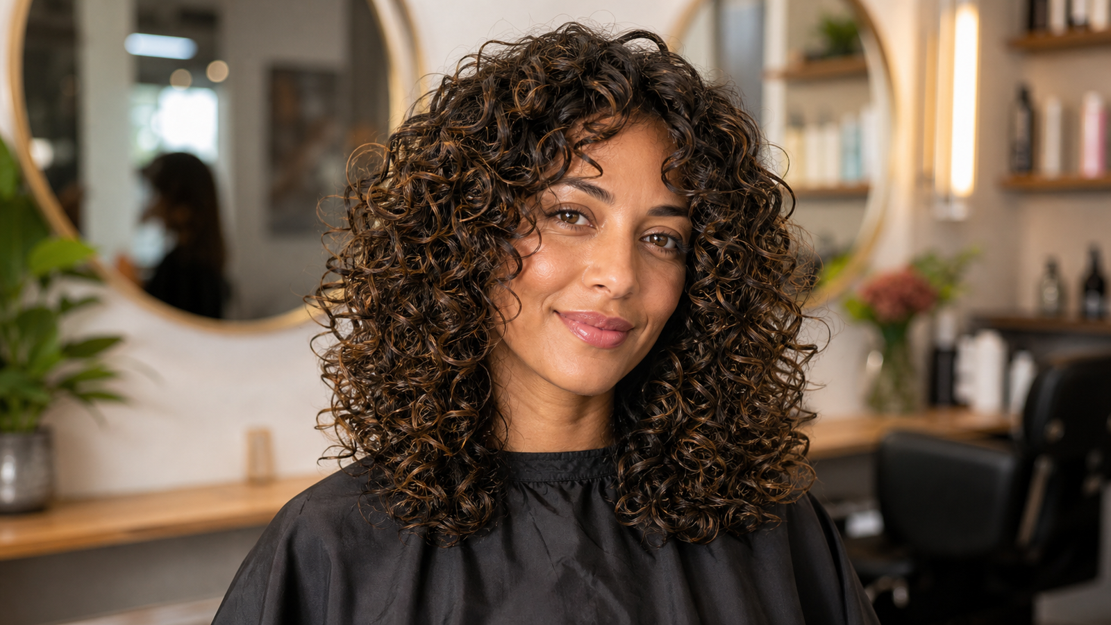 healthy, well-maintained layered curls after a fresh trim