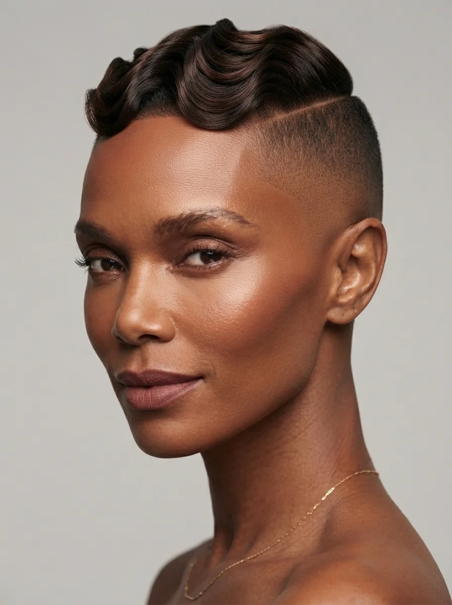 20 Finger Wave Hairstyles for Black Women With Short Hair 14 High-fade finger waves with sculpted top — crisp contrast between faded sides and wave ridges