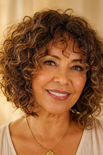 25 Short Curly Haircuts for Women Over 50 That Look Effortlessly Chic 11 inverted curly bob with soft bangs for women over 50 — longer front shorter back