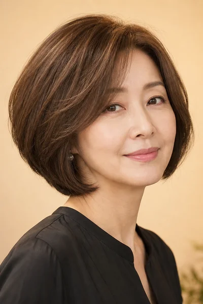 Inverted stacked bob for women over 50 — builds volume at the nape with shorter back layers