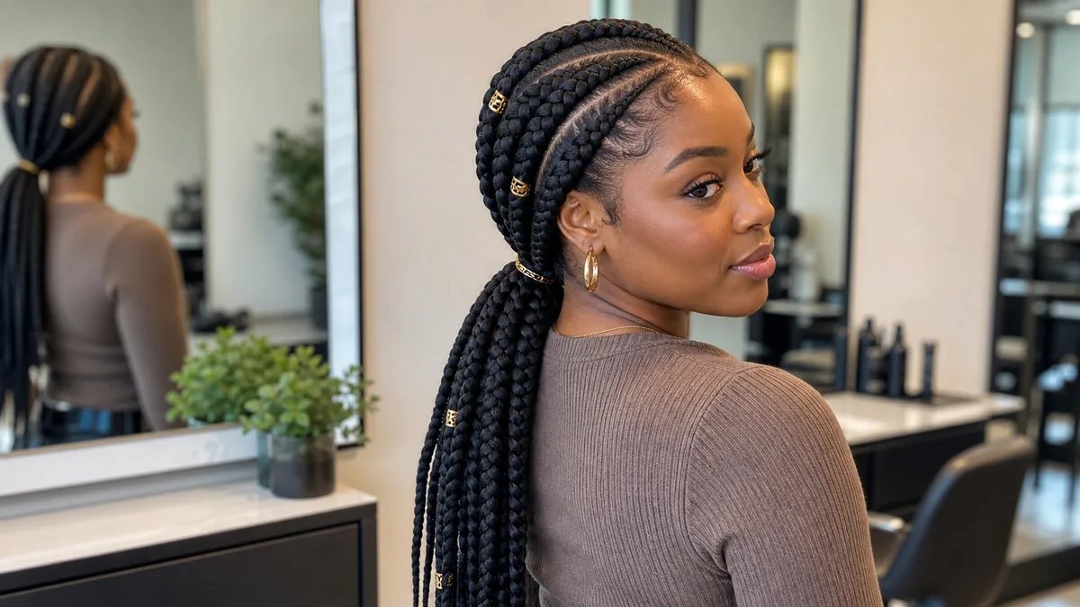 15 Protective Hairstyles for Natural Hair That Promote Growth 6 Classic jumbo box braids restyled into a low ponytail