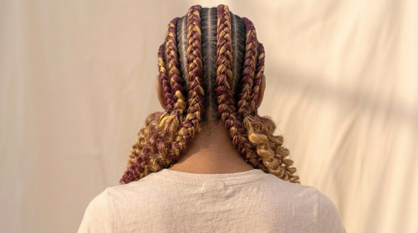 22 Cornrow Hairstyles That Are Protective and Stylish 18 Jumbo cornrows with large oversized braided rows creating bold graphic effect.