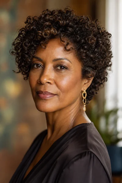 35 Short Haircuts for Black Women Over 50 That Look Stunning in 2026 35 Layered curly crop for Black women over 50 — soft layers, loose 4a curls, adds width to long faces
