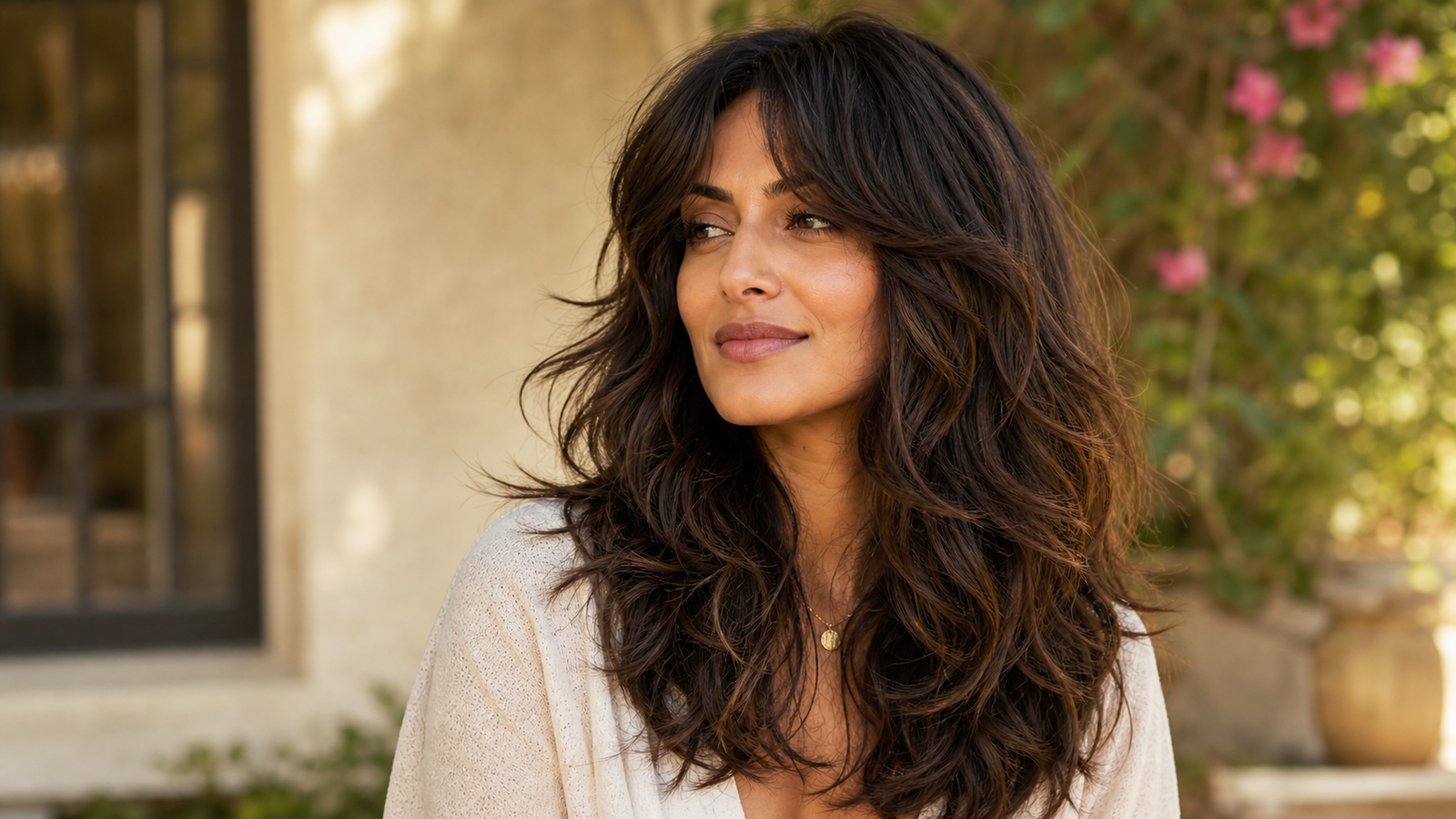 Long shag haircut with heavily feathered choppy layers for textured, dimensional style.