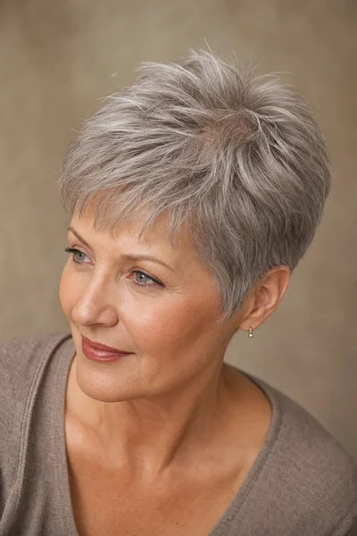 Piecey crop haircut with layers for crown fullness and texture
