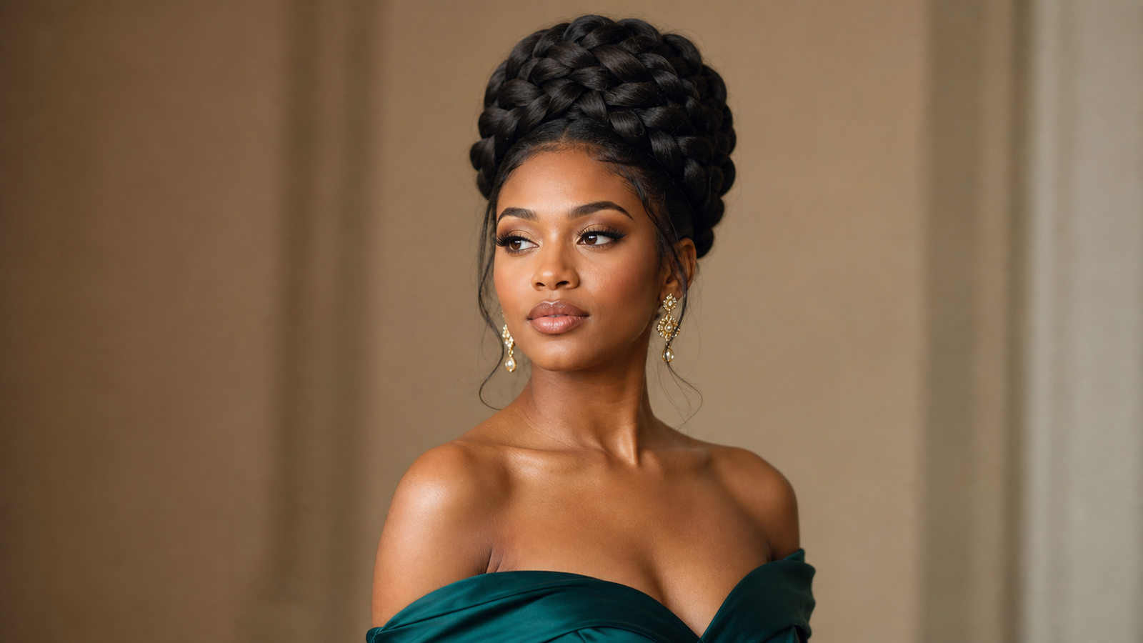 Braided Updo Hairstyles for Prom and Formal Events: 11 Styles That Last All Night 9 Braided updo hairstyles for prom with height and volume for a strapless dress