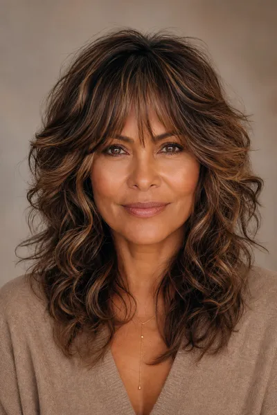 17 Short Haircuts for Women Over 50 With Wavy Hair That Look Effortless 17 wavy shag with soft curtain bangs for square face, mature women
