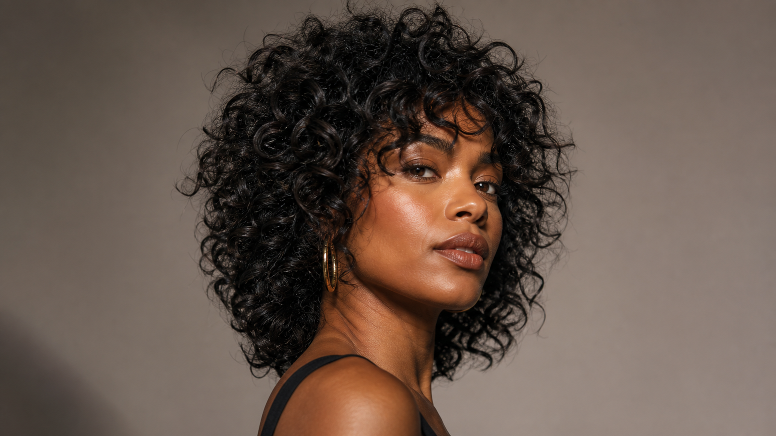 textured curly shag with volume on 3B to 4A curly hair