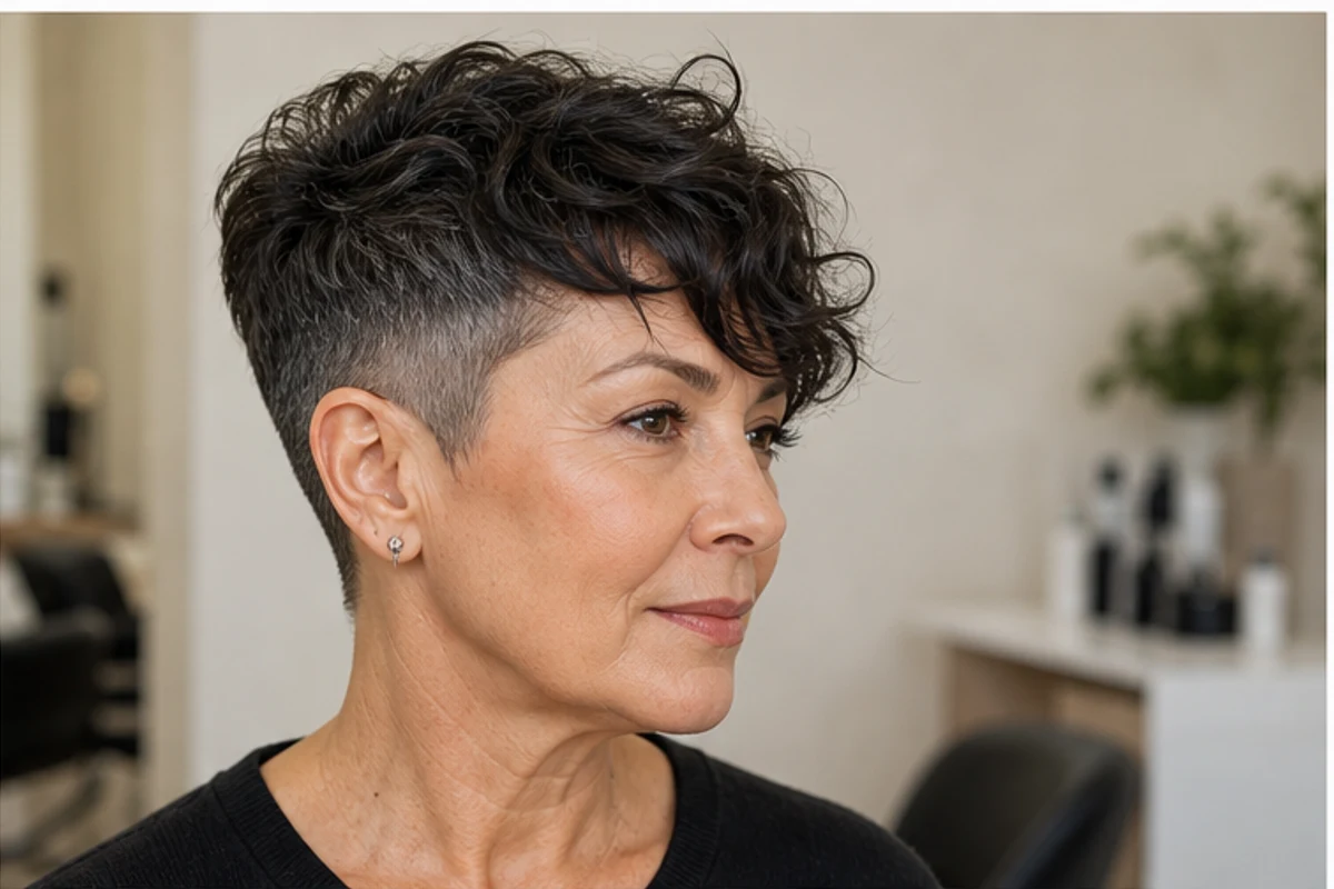 tapered pixie with textured top for women over 50