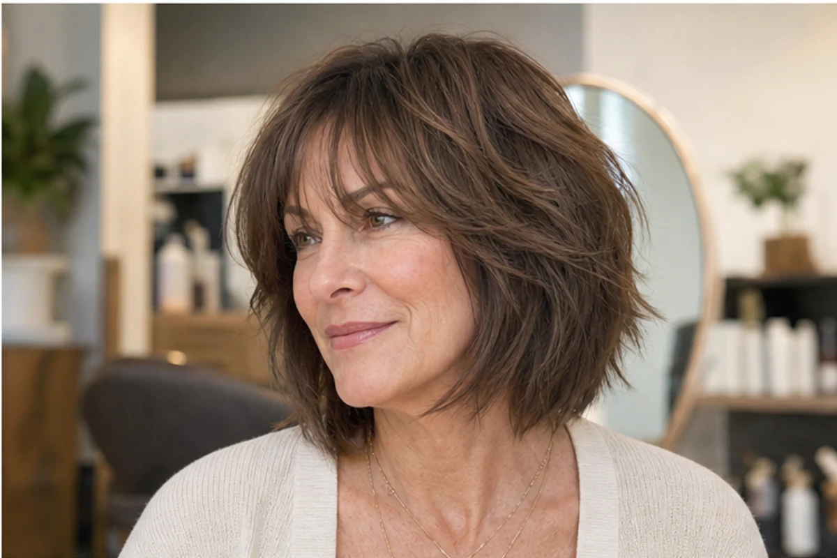 shaggy bob haircut for women over 50