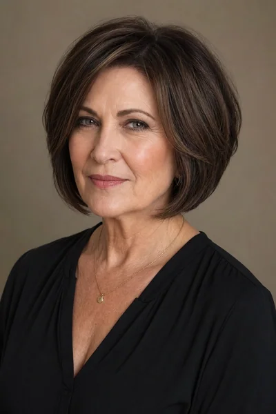 Short layered bob with soft layers around jawline on thick hair for square faces