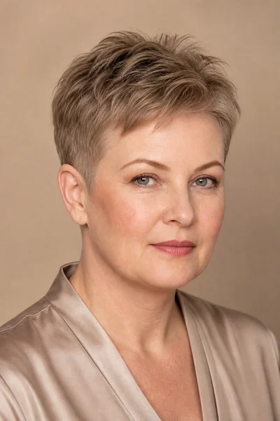 25 Flattering Short Haircuts for Women Over 50 Round Faces 18 Short tapered cut for fine hair — quick-styling pixie for women over 50 with delicate hair