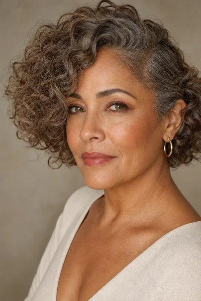 25 Short Curly Haircuts for Women Over 50 That Look Effortlessly Chic 24 side-parted curly bob for women over 50 — deep part with fuller side coverage