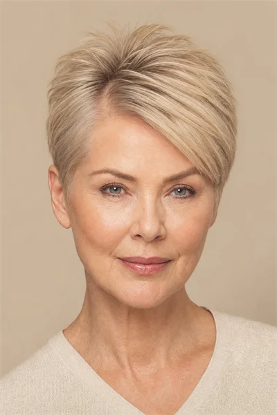 side-parted crop with root lift for fine straight hair — short haircut showing texture and volume at crown