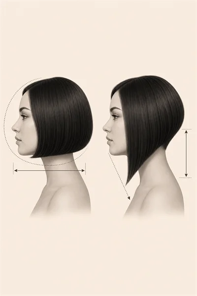 25 Flattering Short Haircuts for Women Over 50 Round Faces 3 Side-by-side comparison: rounded bob silhouette versus angled bob for round face shape