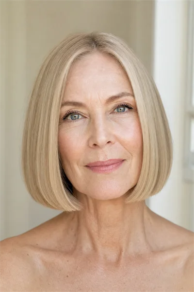 sleek bob with subtle point-cutting for fine straight hair — minimal point-cutting removes weight without heaviness
