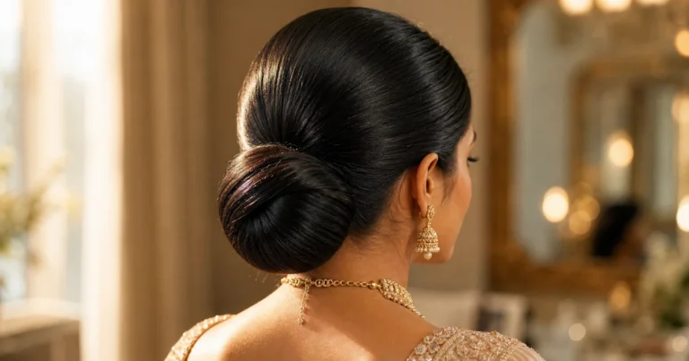 sleek low chignon wedding updo
