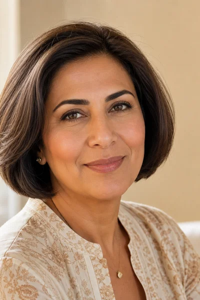 Softly rounded bob for women over 50 — curved edges that soften facial features