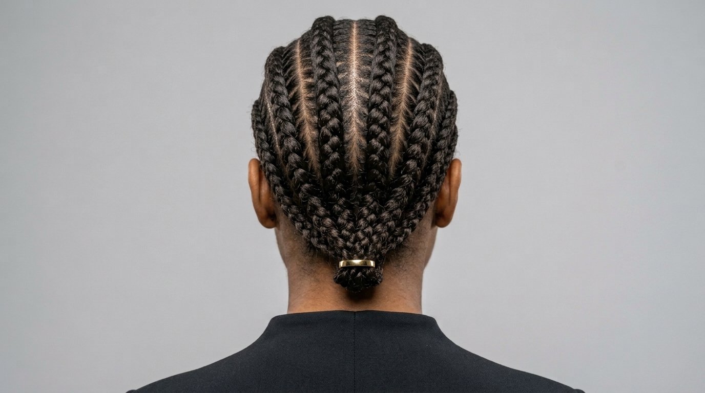 22 Cornrow Hairstyles That Are Protective and Stylish 6 Stitch braid cornrows with raised parting detail creating sculptural texture.